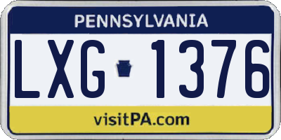 PA license plate LXG1376