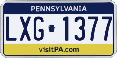 PA license plate LXG1377