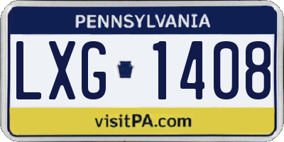 PA license plate LXG1408