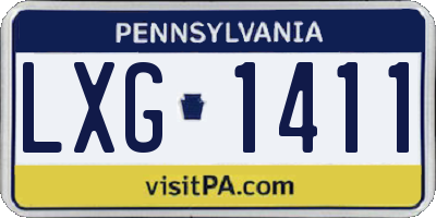 PA license plate LXG1411
