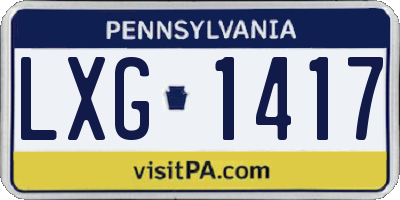 PA license plate LXG1417