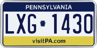 PA license plate LXG1430