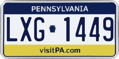 PA license plate LXG1449