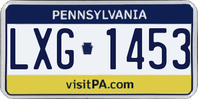 PA license plate LXG1453