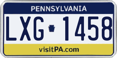 PA license plate LXG1458