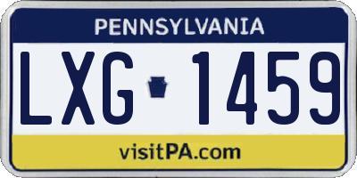 PA license plate LXG1459