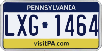 PA license plate LXG1464