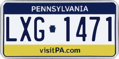 PA license plate LXG1471
