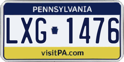 PA license plate LXG1476