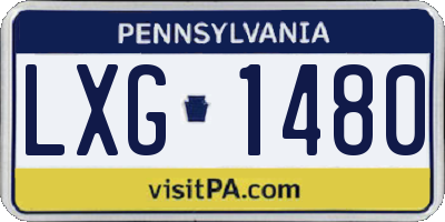 PA license plate LXG1480