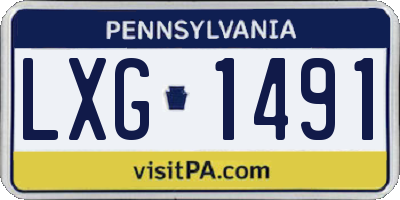 PA license plate LXG1491