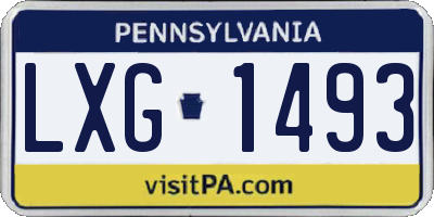 PA license plate LXG1493