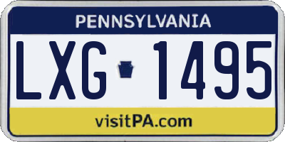 PA license plate LXG1495