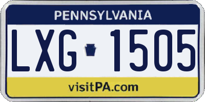 PA license plate LXG1505