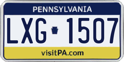 PA license plate LXG1507