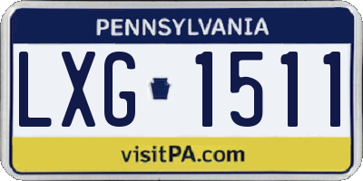 PA license plate LXG1511