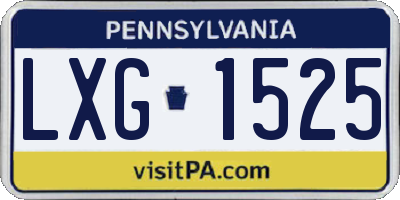 PA license plate LXG1525