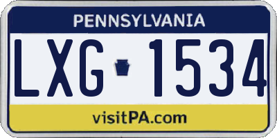 PA license plate LXG1534