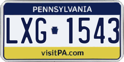 PA license plate LXG1543