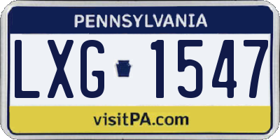 PA license plate LXG1547