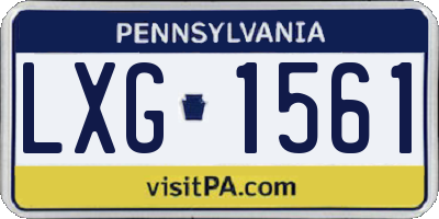 PA license plate LXG1561