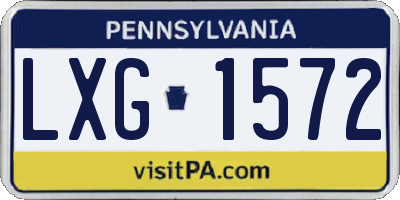 PA license plate LXG1572