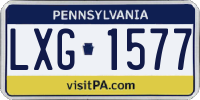 PA license plate LXG1577