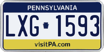 PA license plate LXG1593