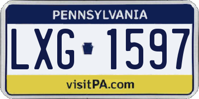 PA license plate LXG1597