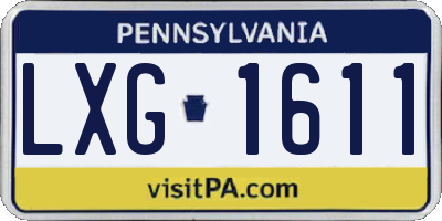 PA license plate LXG1611