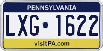PA license plate LXG1622