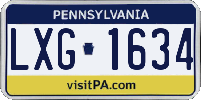PA license plate LXG1634