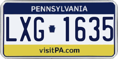 PA license plate LXG1635