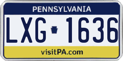 PA license plate LXG1636
