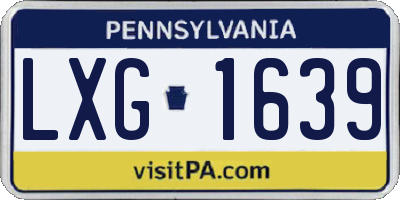 PA license plate LXG1639