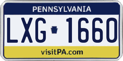 PA license plate LXG1660