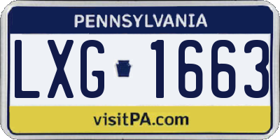 PA license plate LXG1663