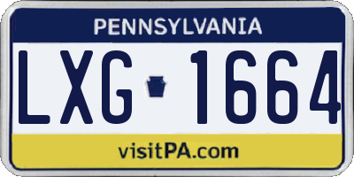 PA license plate LXG1664