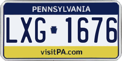 PA license plate LXG1676
