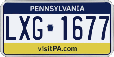 PA license plate LXG1677