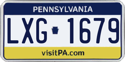 PA license plate LXG1679