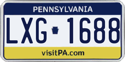 PA license plate LXG1688