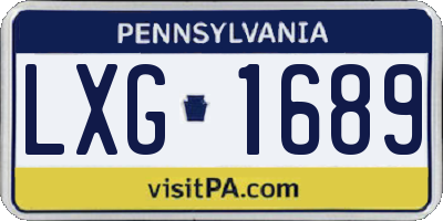 PA license plate LXG1689