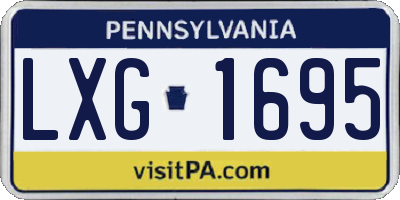 PA license plate LXG1695