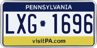 PA license plate LXG1696