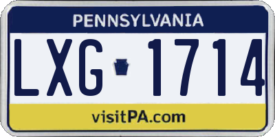 PA license plate LXG1714