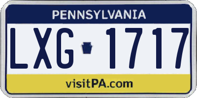 PA license plate LXG1717