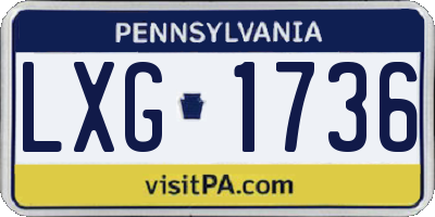 PA license plate LXG1736