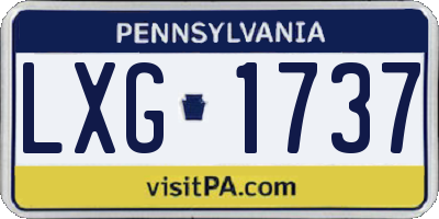 PA license plate LXG1737