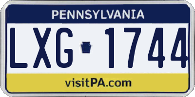 PA license plate LXG1744